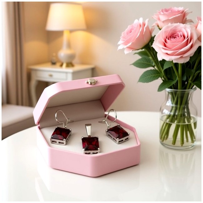 Silver set with zircons KPL 742