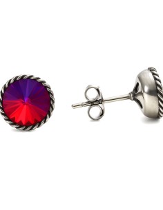 Silver stud earrings with crystal K3 2106 - Polcarat Design