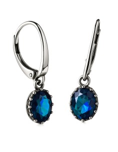 Silver oxidized earrings Crystal K2 2005 2