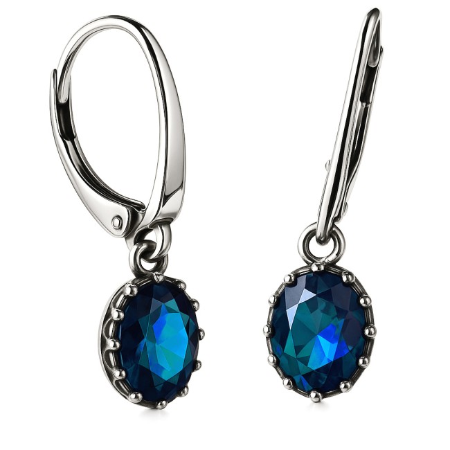 Silver oxidized earrings Crystal K2 2005