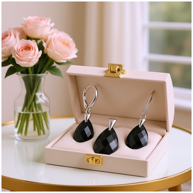 Silver set with cubic zirconia KPL 977