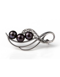Silver brooch with pearls B 117