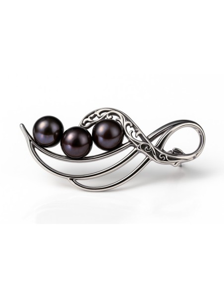Silver brooch with pearls B 117 Silver brooch with pearls B 117