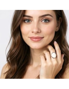 Sterling silver ring with mother of pearl PK 2160 | Polcarat Design 2