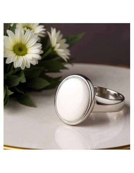 Sterling silver ring with mother of pearl PK 2160 | Polcarat Design