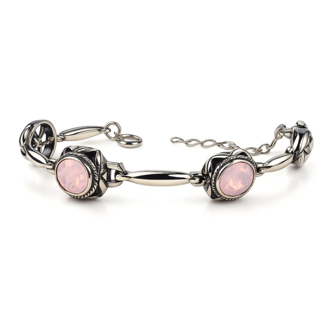 Sterling silver bracelet with opalescent crystals L 2115