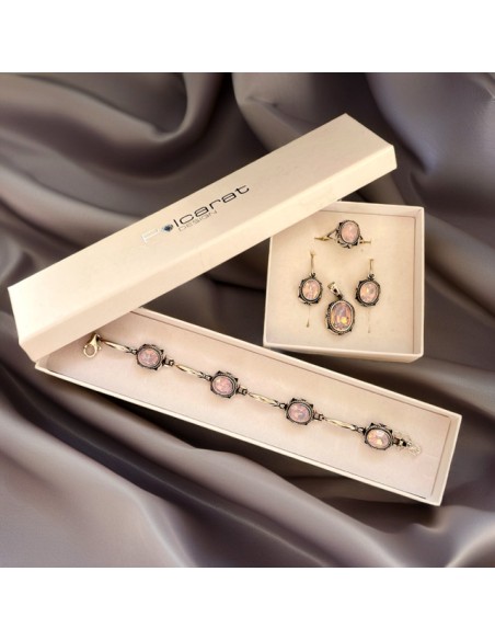 Sterling silver bracelet with opalescent crystals L 2115