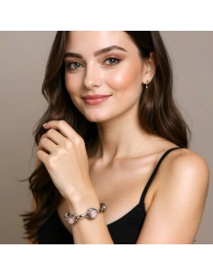 Sterling silver bracelet with opalescent crystals L 2115 2