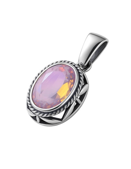 Sterling silver pendant with opalescent crystals W 2115