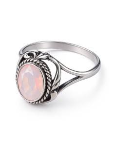 Sterling silver ring with opalescent crystals PK 2115