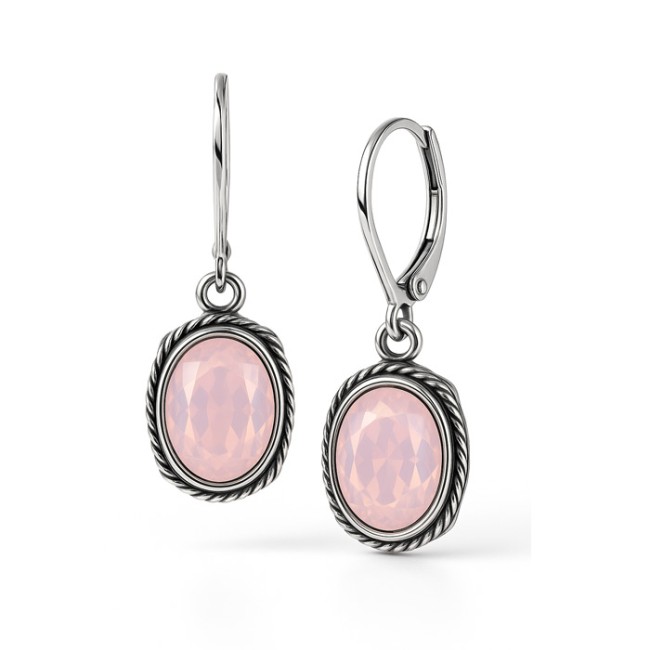 Sterling silver earrings with opalescent crystals K 2115