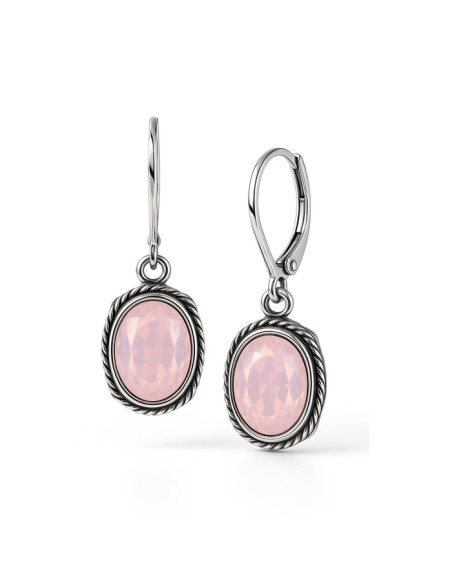 Polcarat Design oxidised silver k3 2092 crystal earrings