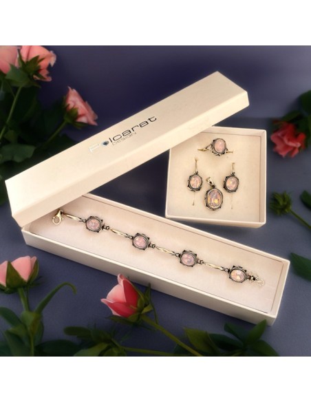 Polcarat Design oxidised silver k3 2092 crystal earrings