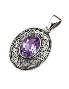 Sterling silver pendant with oval crystal W 2114 | Polcarat Design