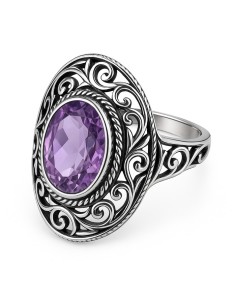 Sterling silver ring with oval crystal PK 2114 | Polcarat Design