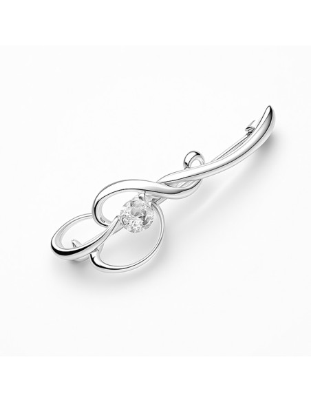 Brooch silver cubic zirconia B 116