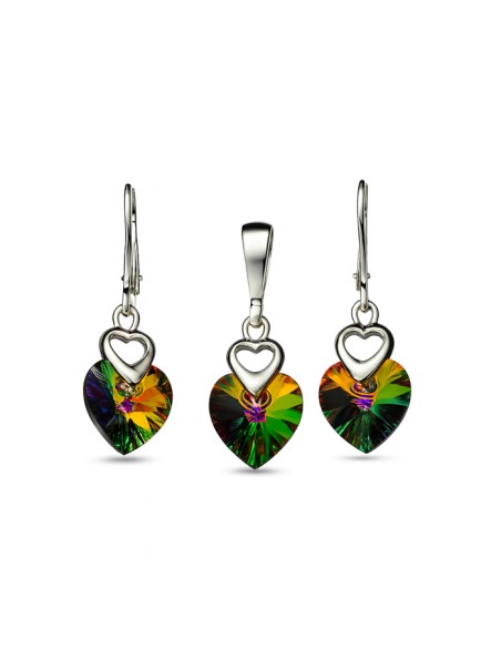 vitrail medium serca komplet srebrny