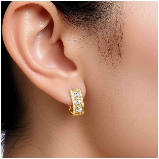Gold-plated silver earrings with cubic zirconia K3 1847