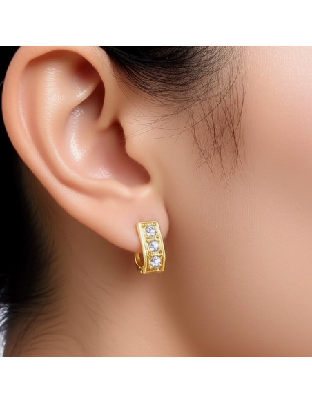 Gold-plated silver earrings with cubic zirconia K3 1847