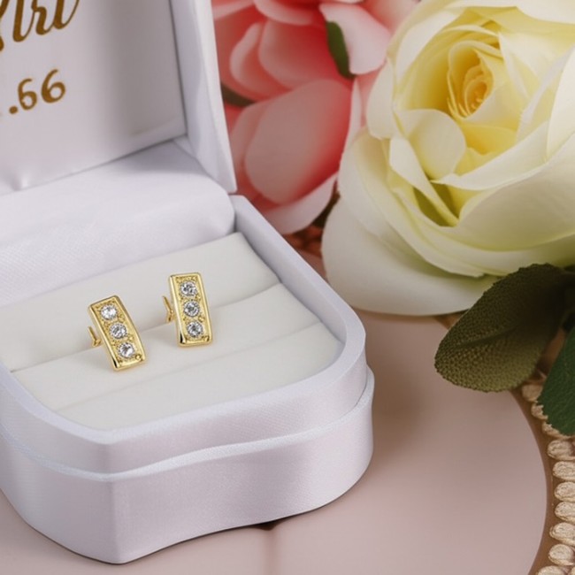 Gold-plated silver earrings with cubic zirconia K3 1847