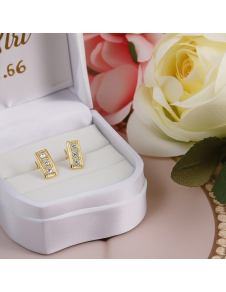 Gold-plated silver earrings with cubic zirconia K3 1847