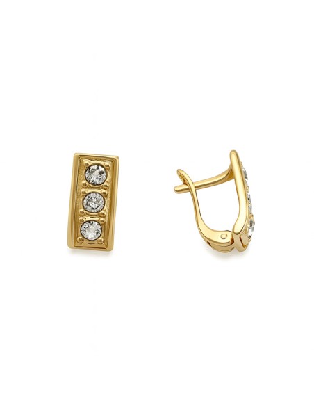Gold-plated silver earrings with cubic zirconia K3 1847