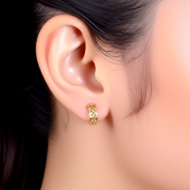 Gold plated silver earrings K3 1169