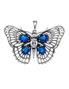 Sterling silver butterfly pendant brooch with crystals B 200 2