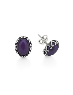 Sterling silver earrings with amethyst K3 2131 | Polcarat Design