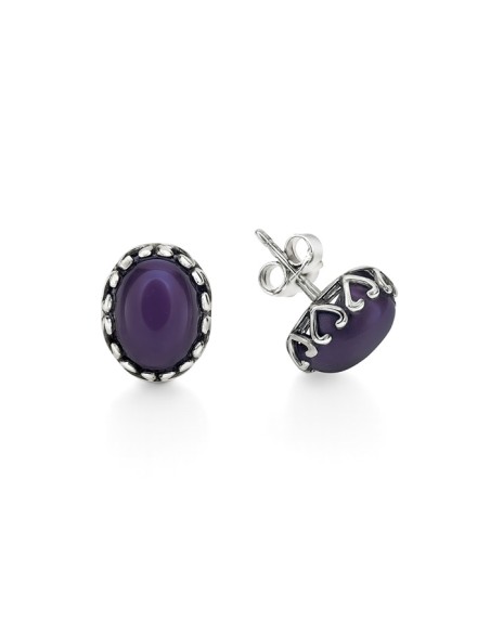Sterling silver earrings with amethyst K3 2131 | Polcarat Design