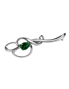 Sterling silver brooch with crystal B 116 | Polcarat Design