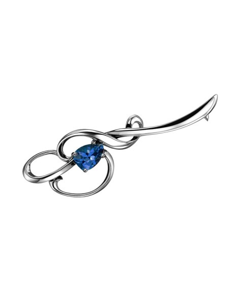 Broszka srebrna z kryształem B 116