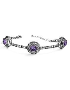 Sterling silver bracelet with crystals L 2114 | Polcarat Design