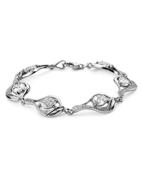 Silver bracelet with zircons L 1621