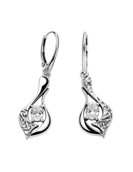Silver earrings with zircons K 1621 Silver earrings with zircons K 1621