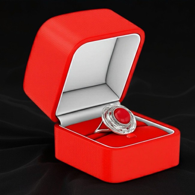 Silver ring with amber BP 021