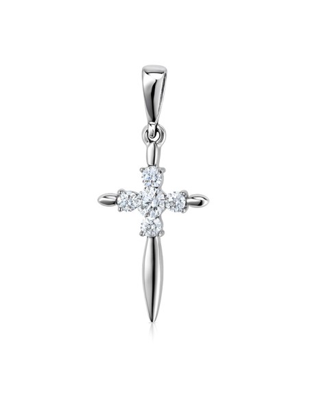 Krzyżyk srebrny cyrkonie W 384