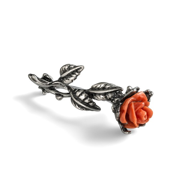Silver brooch Salmon Rose B 72