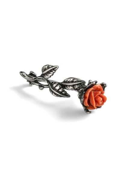 Silver brooch Salmon Rose B 72