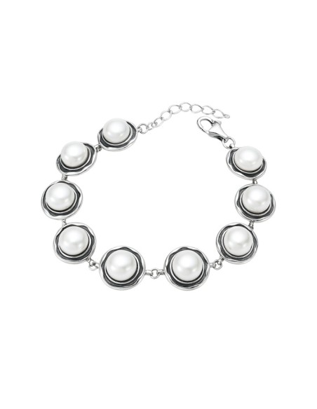 Silver bracelet with pearls L 1852 Polcarat Design