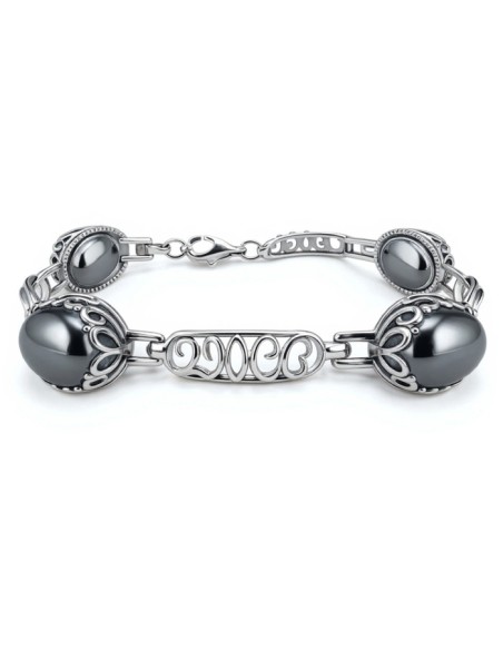Sterling silver bracelet with hematite L 2127 | Polcarat Design