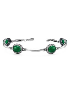 Sterling silver bracelet with agate L 2023 | Polcarat Design