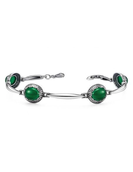 Sterling silver bracelet with agate L 2023 | Polcarat Design