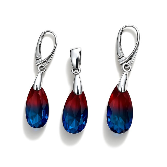 Sterling silver set with tourmaline crystals KPL 4119
