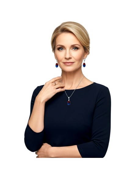 Komplet srebrny z kryształami turmaliny KPL 4119|Polcaratdesign.pl Biżuteria