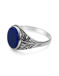 Sterling silver signet ring with lapis lazuli PB 291 | Polcarat Design