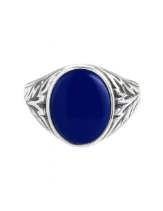 Sterling silver signet ring with lapis lazuli PB 291 | Polcarat Design 2