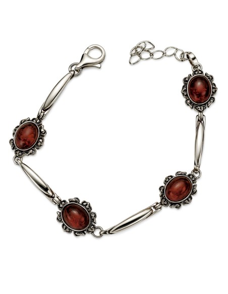 Silver bracelet with amber L 1661 Polcarat Design