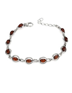 Sterling silver bracelet with amber L 2063 | Polcarat Design