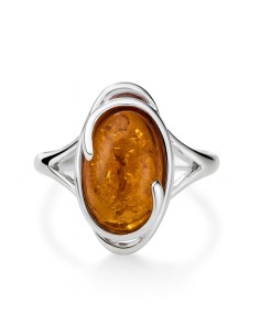 Sterling silver ring with amber PK 2140 | Polcarat Design 2